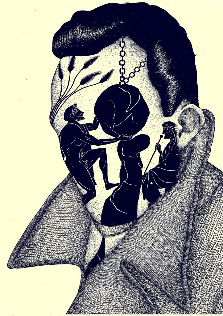 image courtsey- https://www.behance.net/gallery/44067829/Albert-Camus-The-Myth-of-Sisyphus-Illustration